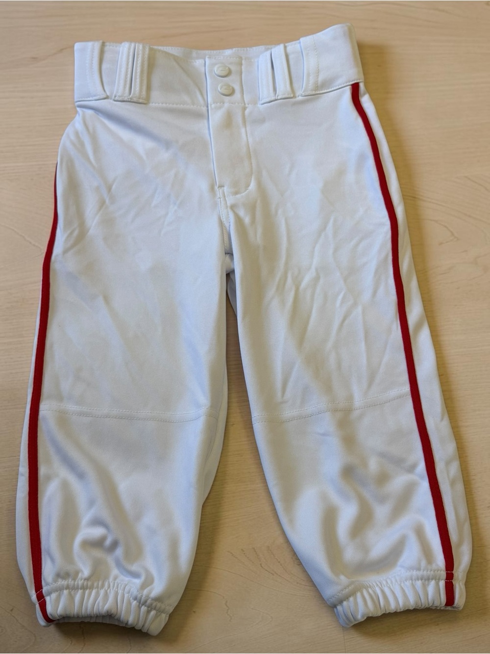 Champro Youth Baseball Pants White Red Piped Practice Game Small